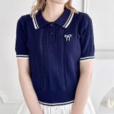 リボン刺繍ケーブルポロニット | Outfitter lab | 詳細画像15