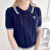 リボン刺繍ケーブルポロニット | Outfitter lab | 詳細画像17