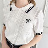 リボン刺繍ケーブルポロニット | Outfitter lab | 詳細画像7