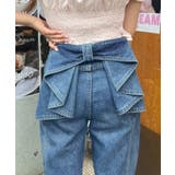 ブルー | バックリボンデニムパンツ | Outfitter lab