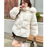 アイボリー | ボリュームフェイクファーフードパデッドジャケット | Outfitter lab