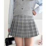 グレー | チェックプリーツミニスカパン | Outfitter lab