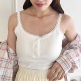 【 カップ付き 】レースストラップリブキャミソール | Outfitter lab | 詳細画像5 