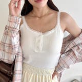 【 カップ付き 】レースストラップリブキャミソール | Outfitter lab | 詳細画像6 