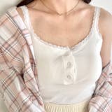 【 カップ付き 】レースストラップリブキャミソール | Outfitter lab | 詳細画像8 