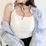 【 カップ付き 】レーストリムリブタンクトップ | Outfitter lab | 詳細画像6
