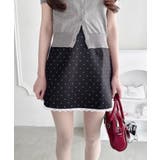 ブラック | ポルカドットレースミニスカート | Outfitter lab