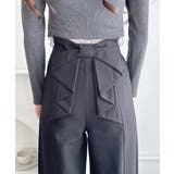 ブラック | バックリボンタックパンツ | Outfitter lab