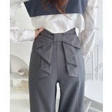 グレー | バックリボンタックパンツ | Outfitter lab