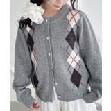 グレー | アーガイルニットカーディガン | Outfitter lab