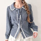 ロングスリーブチェックレースブラウス | Outfitter lab | 詳細画像16 