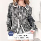 ロングスリーブチェックレースブラウス | Outfitter lab | 詳細画像2 