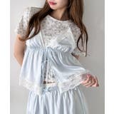 ライトブルー | ダブルリボンランジェリーサテンキャミソール | Outfitter lab