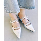 シルバー | ダブルリボンポインテッドトゥパンプス | Outfitter lab
