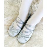 シルバー | レースアップリボンヒールバレエシューズ | Outfitter lab