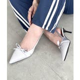 シルバー | ポインテッドトゥリボンヒールパンプス | Outfitter lab