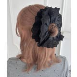 ブラック | コットンレースボリュームシュシュ | Outfitter lab