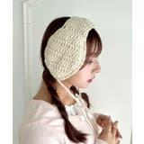 アイボリー | 【5色展開】ポンポンリボンニットイヤーマフ | Outfitter lab