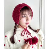 レッド | 【5色展開】ポンポンリボンニットイヤーマフ | Outfitter lab