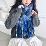 チェックボリューム太フリンジマフラー | Outfitter lab | 詳細画像27