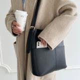 【A4サイズ収納可】外ポケット付き フェイクレザー バケツショルダーバッグ | Outfitter lab | 詳細画像7