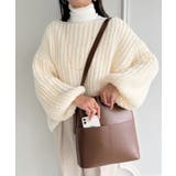 ブラウン | 【A4サイズ収納可】外ポケット付き フェイクレザー バケツショルダーバッグ | Outfitter lab
