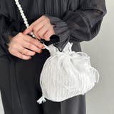 リボン付きパール2WAYショルダーパーティー巾着バッグ | Outfitter lab | 詳細画像11
