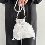 リボン付きパール2WAYショルダーパーティー巾着バッグ | Outfitter lab | 詳細画像14