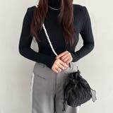 リボン付きパール2WAYショルダーパーティー巾着バッグ | Outfitter lab | 詳細画像7