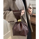 ブラウン | ワンポイントパーツ ワンハンドルサイドファスナーハンドバッグ オケージョンバッグ | Outfitter lab
