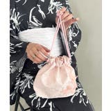 ピンク | 取り外し可パールショルダー付き浴衣巾着 | Outfitter lab