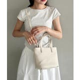 アイボリー | PUスクエアミニハンドバッグ ミニトートバッグ | Outfitter lab