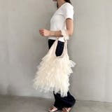 【A4収納可】チュールフリルトートバッグ | Outfitter lab | 詳細画像15 