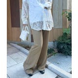 ベージュ | 【マタニティ】セルフカットリブストレートパンツ 楽々パンツ ウエストゴムパンツ | Outfitter lab