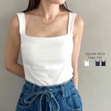 カップ付きスクエアネックタンクトップ | Outfitter lab | 詳細画像1 