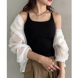 ブラック | カップ付きスパゲッティストラップキャミソール | Outfitter lab