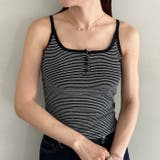カップ付き配色 ヘンリーボーダーキャミソール | Outfitter lab | 詳細画像6 