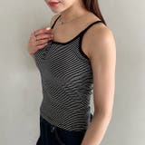 カップ付き配色 ヘンリーボーダーキャミソール | Outfitter lab | 詳細画像8 