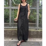 ブラック | 高身長さんも嬉しい♪LONGサイズ展開有 フロントジップデニムロングジャンバース… | Outfitter lab