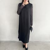 袖ボリュームフリルシアーレイヤード V ネックロングワンピース | Outfitter lab | 詳細画像10 