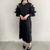 袖ボリュームフリルシアーレイヤード V ネックロングワンピース | Outfitter lab | 詳細画像11 