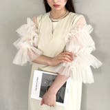 袖ボリュームフリルシアーレイヤード V ネックロングワンピース | Outfitter lab | 詳細画像13 