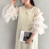袖ボリュームフリルシアーレイヤード V ネックロングワンピース | Outfitter lab | 詳細画像16 