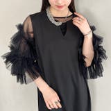袖ボリュームフリルシアーレイヤード V ネックロングワンピース | Outfitter lab | 詳細画像6 