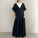 Vネックシャーリングロングワンピース Vネックデザインマタニティワンピース Vネ… | Outfitter lab | 詳細画像11