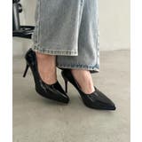 ブラック | エナメルシンプル9cmヒール パンプス | Outfitter lab