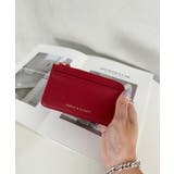 レッド | L字ファスナーPU薄型 シンプルデザイン カードケース/ミニ財布 | Outfitter lab