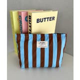 ブルー | ストライプ大容量ポーチ | Outfitter lab