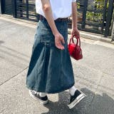ビッグプリーツミドル丈デニムスカート | Outfitter lab | 詳細画像7
