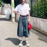 ビッグプリーツミドル丈デニムスカート | Outfitter lab | 詳細画像9